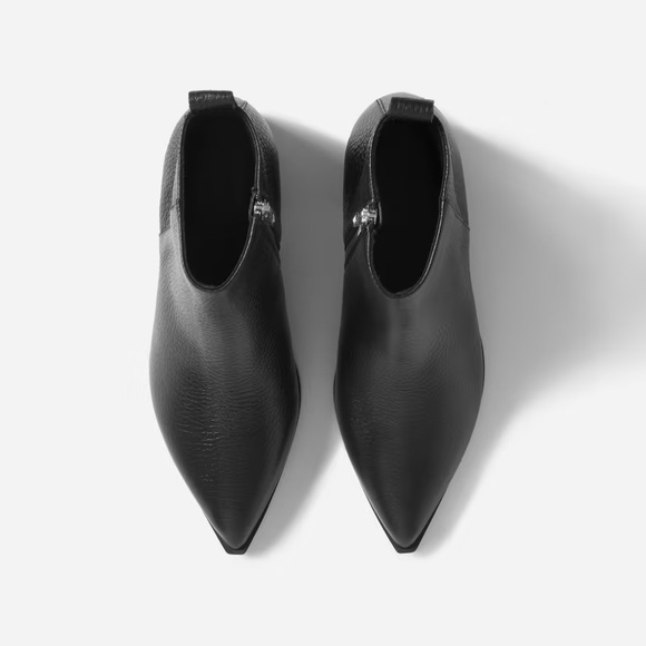 Everlane The Boss Boot Pebbled Black Italian Leather Block Heel size 8.5 - Picture 3 of 13